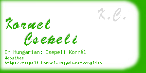 kornel csepeli business card