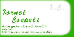 kornel csepeli business card